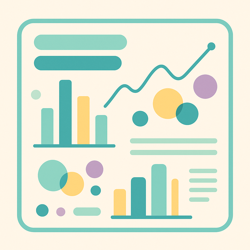 Gráfico abstracto de economía digital con barras y líneas en estilo minimalista